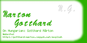 marton gotthard business card